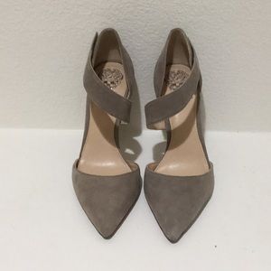 Vince Camuto Ankle Strap Suede Heels